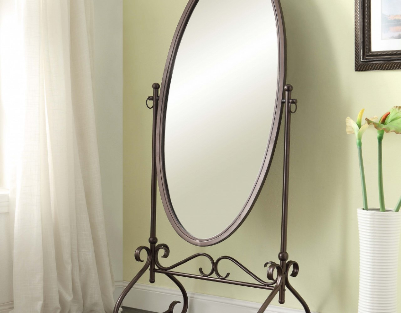 Кованое зеркало напольное овальное КЗР-104