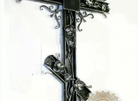 Элитный кованый крест с розами РК-010