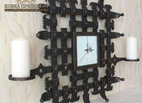 Настенные часы с массивной ковкой КЧС-004