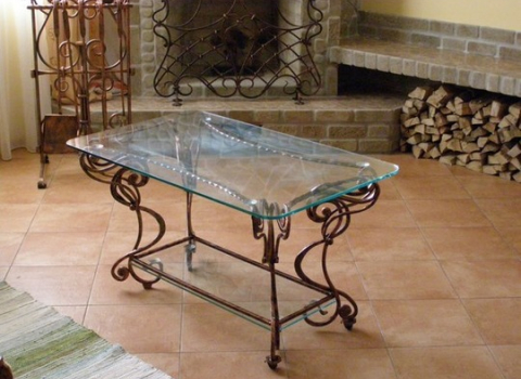 Кованый столик с витым орнаментом СТЛ-005
