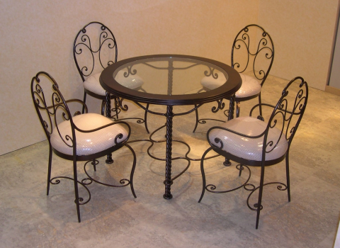 Кованый стол и стулья в английском стиле СТЛ-041