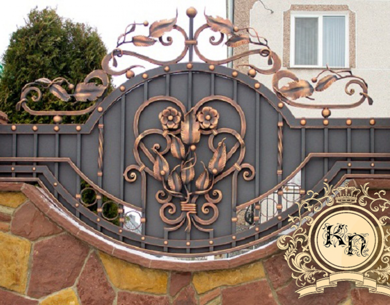 Кованый забор по индивидуальному проекту ЗА-044