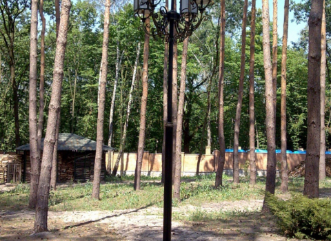 Парковый высокий кованый фонарь КСФ-073
