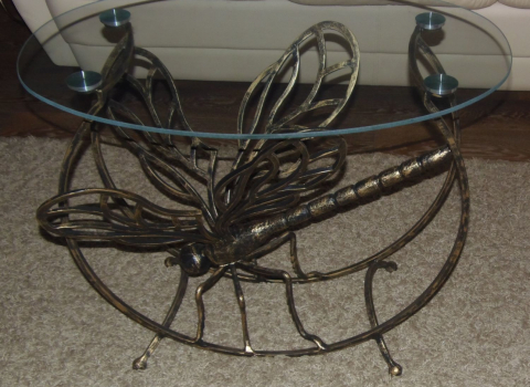 Кованый стол со стрекозой СТЛ-130