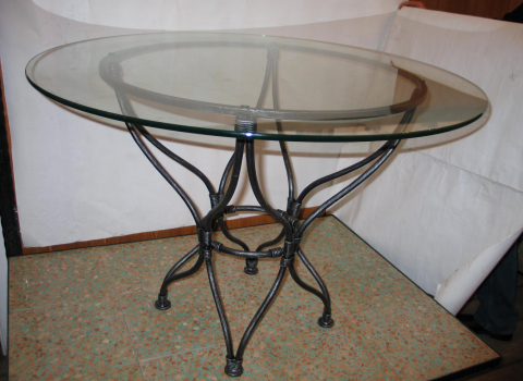 Кованый стол со стеклом СТЛ-144