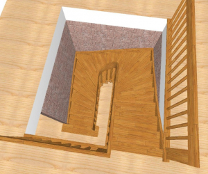 Деревянные лестницы с ковкой №58