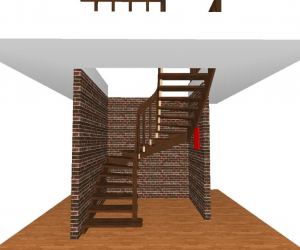 Деревянные лестницы с ковкой №69
